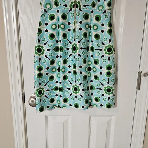 Kate Spade Solar Miriam Sheath Dress Silk Blend Blue Green Size 0 Spring Summer - Picture 8 of 13